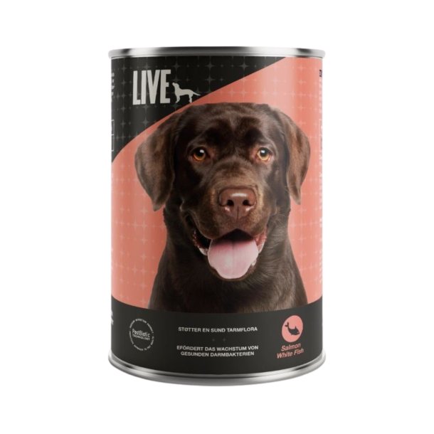 Live Dog V�dfoder Laks/hvidfisk 395g
